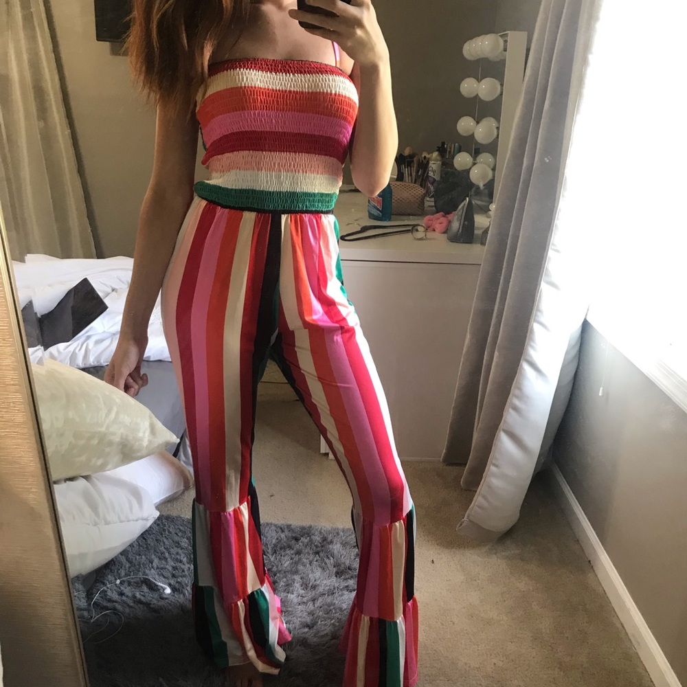 Striped Ruffle Jumpsuit
